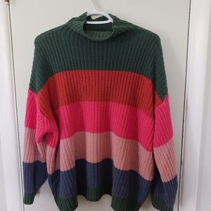 Long oversize sweater block color